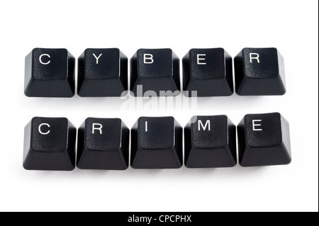 computer keys spelling the words cyber crime Stock Photo