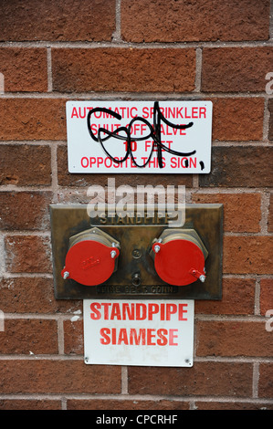 Standpipe Siamese for the Fire Department, New York Stock Photo