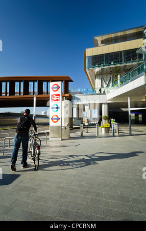 Stratford station - the direction of the road to the Olympic Village and Olympic Stadium Stock Photo