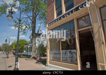 Wright Brothers bicycle shop, moved from Dayton, Ohio to Greenfield Village, Dearborn, Detroit, Michigan Stock Photo