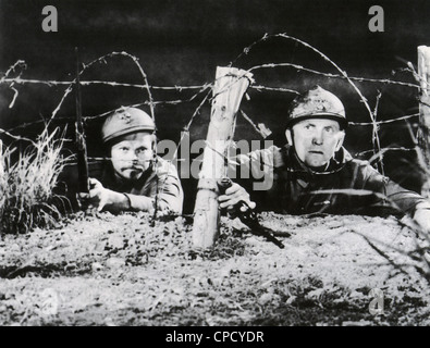 PATHS OF GLORY 1957 United Artists film with Kirk Douglas at right as Colonel Dax and Ralph Meeker as Corporal Paris Stock Photo