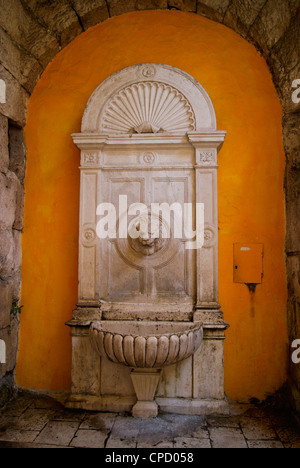 Lion's Head Marble Fountain, Split, Croatia Stock Photo