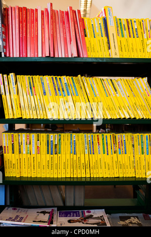 Yellow Pages Phone books in the reference section of a public library, UK Stock Photo