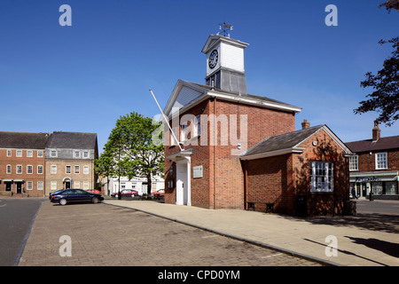 Clock House and Library in Market Square Potton Bedfordshire Stock Photo