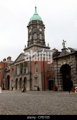 Bedford Tower on one side of the main courtyard of Dublin castle, Dublin, Republic of Ireland, Europe Stock Photo