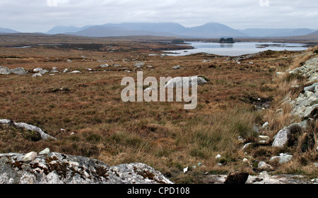 Rugged landscape of Connemara, Connemara, County Galway, Connacht, Republic of Ireland Stock Photo