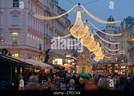 Christmas decoration at Graben, Vienna, Austria, Europe Stock Photo