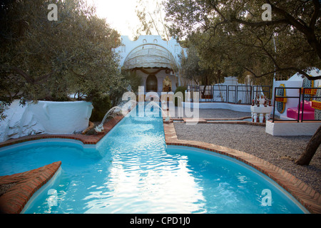 Pool Garden, Museum House of Salvador Dali, Port Lligat, Catalonia, Costa Brava, Spain, Europe Stock Photo