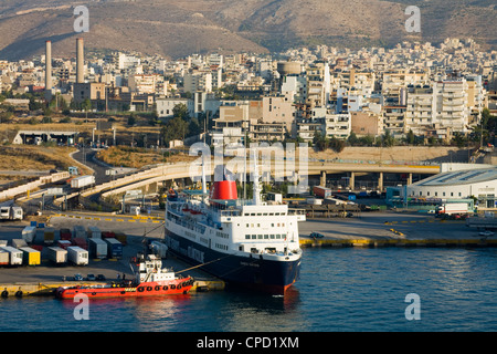 Ferry in Port of Piraeus, Athens, Greece, Europe Stock Photo