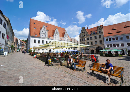 Town square in Meissen, Saxony, Germany, Europe Stock Photo