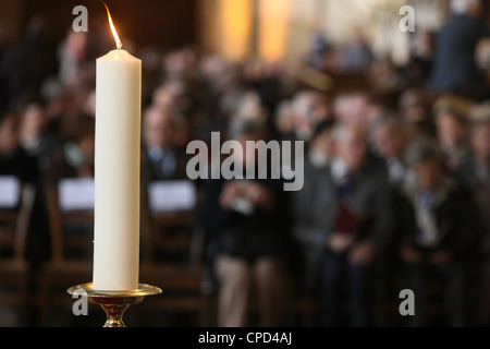 Mass in Saint-Eustache church, Paris, France, Europe Stock Photo