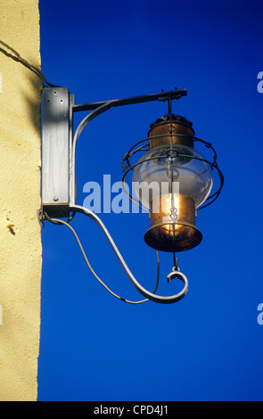 Typical old street lamp, Collioure, Eastern Pyrenees, Languedoc-Roussillon France Stock Photo