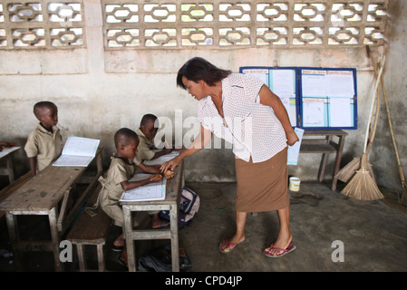 Primary school in Africa, Lome, Togo, West Africa, Africa Stock Photo