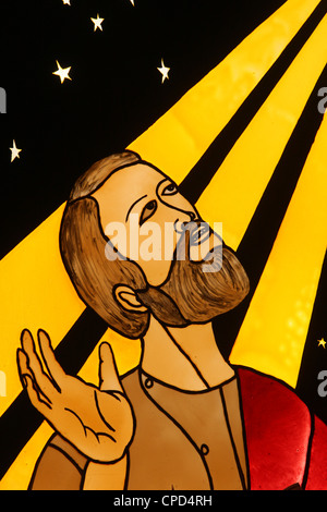 Stained glass of Abraham, Lome, Togo, West Africa, Africa Stock Photo