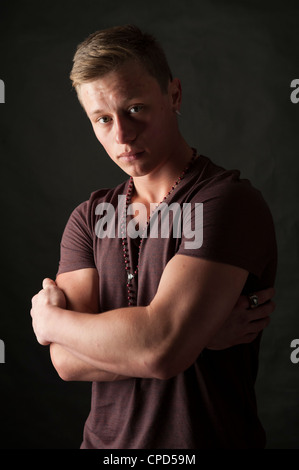 A 19 year old teenage boy young man person UK Stock Photo