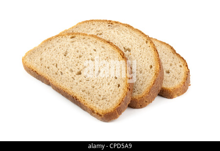 three slice of bread isolated on white Stock Photo