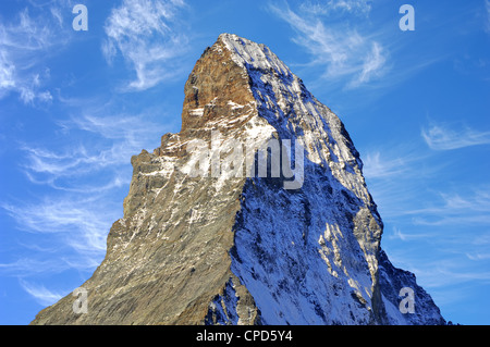 The Matterhorn (German),Monte Cervino (Italian) or Mont Cervin (French) is a mountain in the Pennine Alps, Switzerland Stock Photo