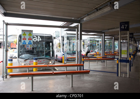 stands at Glasgow Buchanan street bus station Scotland UK Stock Photo