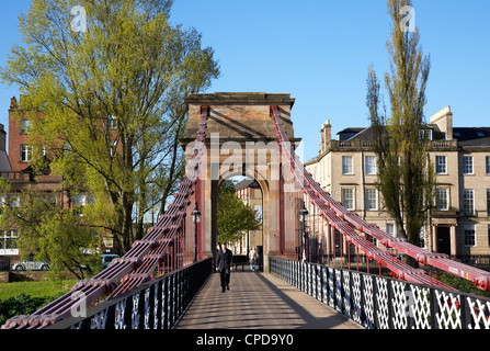 south portland street suspension bridge over the river clyde Glasgow Scotland UK Stock Photo