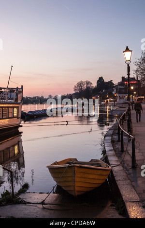 Richmond Upon Thames ,The riverside at night Stock Photo