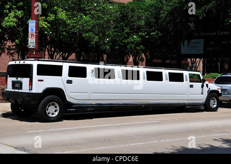 An extra long stretch limo in downtown Houston, Texas, USA. Stock Photo