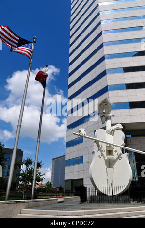 The Cellist sculpture at downtown theater district. Houston, Texas, USA. Stock Photo