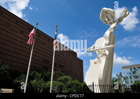 The Cellist sculpture at downtown theater district. Houston, Texas, USA. Stock Photo