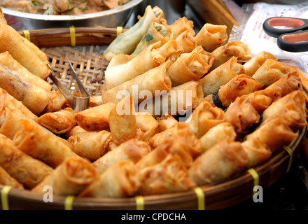 Crispy shrimp spring roll Stock Photo