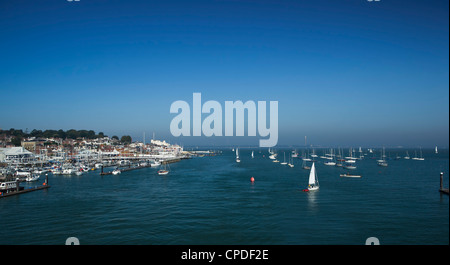 Harbour entrance to Cowes, Isle of Wight, England, United Kingdom, Europe Stock Photo