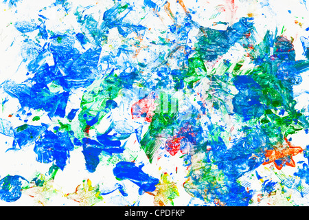 Cool stormy water color drawing by painted children Stock Photo