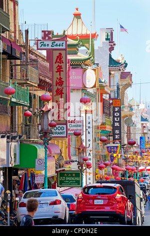 Street scene in China Town section of San Francisco, California, United States of America, North America Stock Photo