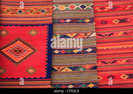 Traditional hand woven rugs, Oaxaca City, Oaxaca, Mexico, North America Stock Photo