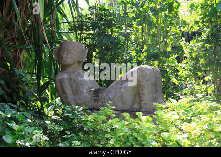 Chacmool statue, Chankanaab National Park, Cozumel Island (Isla de Cozumel), Quintana Roo, Mexico, Caribbean, North America Stock Photo