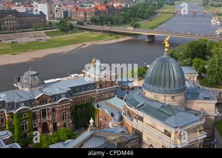 View over Dresden and the River Elbe, Dresden, Saxony, Germany, Europe Stock Photo