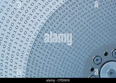 Computer hard drive HDD data on a platter Stock Photo