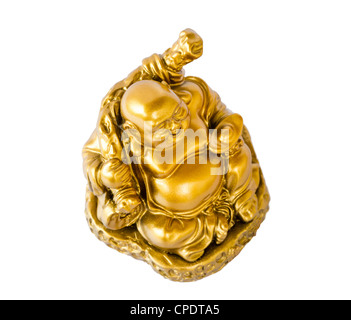 Smiling Buddha - Chinese God of Happiness, Wealth and Lucky Isolated on white background Stock Photo