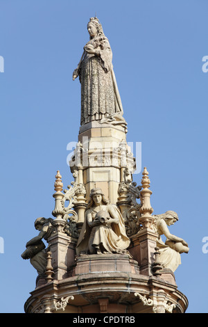 Doulton Fountain at Glasgow Green public park the largest terracotta fountain in the world, Glasgow, Scotland UK Stock Photo