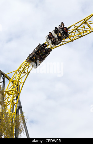 yellow roller coaster Stock Photo