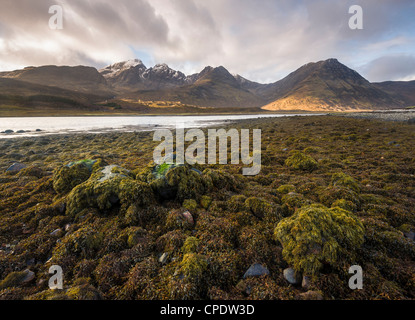 Winter sunrise over Bla Bheinn and Loch Slapin, Isle of Skye, Inner Hebrides, Highlands, Scotland, UK Stock Photo