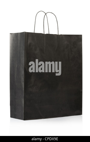 Black paper bag or shopper Stock Photo