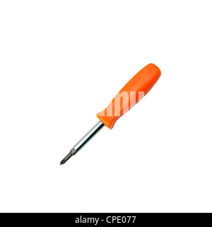 An orange screw driver isolated on a white back ground Stock Photo
