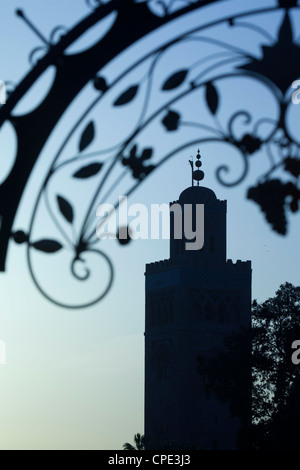 Minaret of the Koutoubia Mosque at sunset, Marrakesh, Morocco, North Africa, Africa Stock Photo