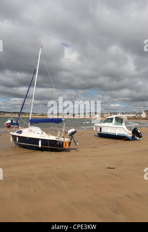 boats at low tide Elie Fife Scotland May 2012 Stock Photo