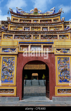 Chinese gateway inside Imperial city, The Citadel, Hue, North Central Coast, Vietnam, Indochina, Southeast Asia, Asia Stock Photo