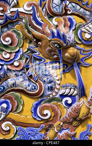 Detail from Chinese gateway inside the Imperial city, The Citadel, Hue, North Central Coast, Vietnam, Indochina, Southeast Asia Stock Photo