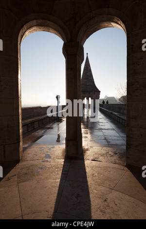 Walls and turret of Fishermen's Bastion (Halaszbastya), Buda, Budapest, Hungary, Europe Stock Photo