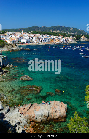 Calella de Palafrugell and Cap de St. Sebastia, Costa Brava, Catalonia, Spain, Mediterranean, Europe Stock Photo