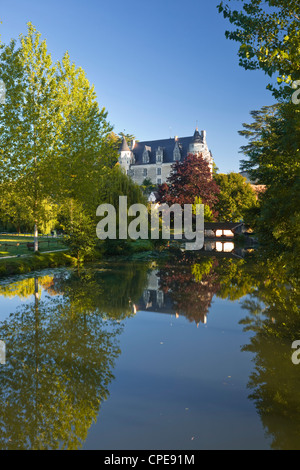 The castle in the beautiful village of Montresor, Indre-et-Loire, Loire Valley, Centre, France, Europe Stock Photo