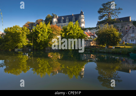 The castle in the beautiful village of Montresor, Indre-et-Loire, Loire Valley, Centre, France, Europe Stock Photo