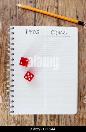 Pros and cons Stock Photo